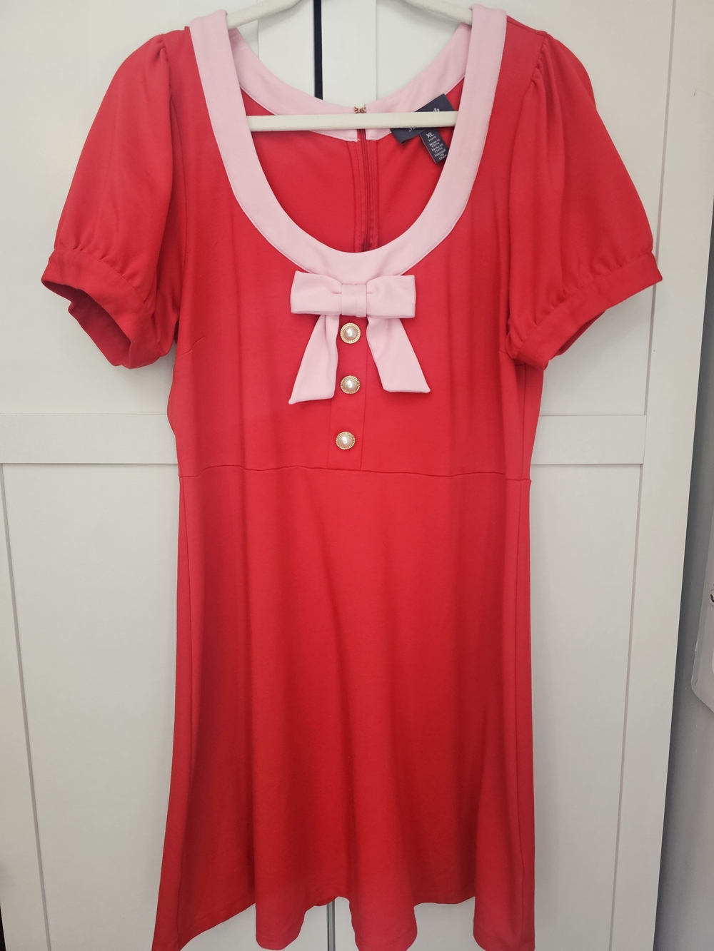ModCloth Retro Red & Pink Sailor Mini Dress with Bow - Size XL